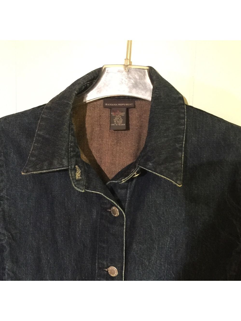 Banana Republic Long Sleeve Snaps Collared Denim Jacket L - Picture 3 of 4